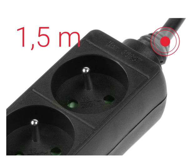 HAMA Listwa zasilająca Standard 3GN, 1,5M bez włącznika - 1416384 - zdjęcie 4